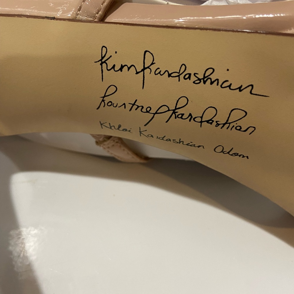 Kardashian Kollection Helen Nude stiletto heels/open toe size 9 & ankleT strap - Picture 8 of 13